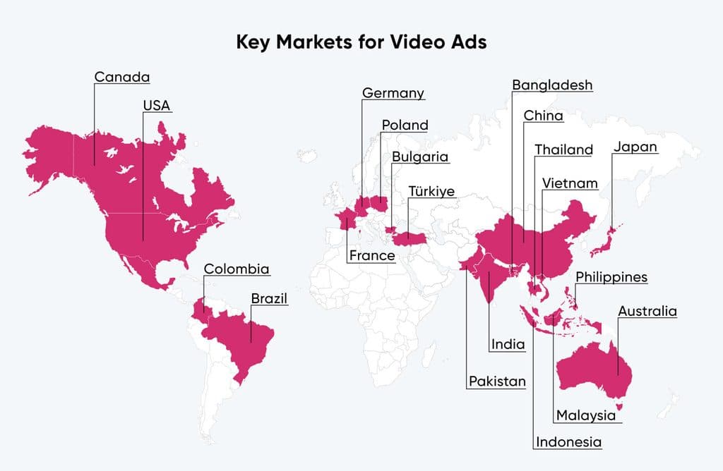 Top 20 Video Advertising Markets: Best GEOs for Video Ads and What They Cost