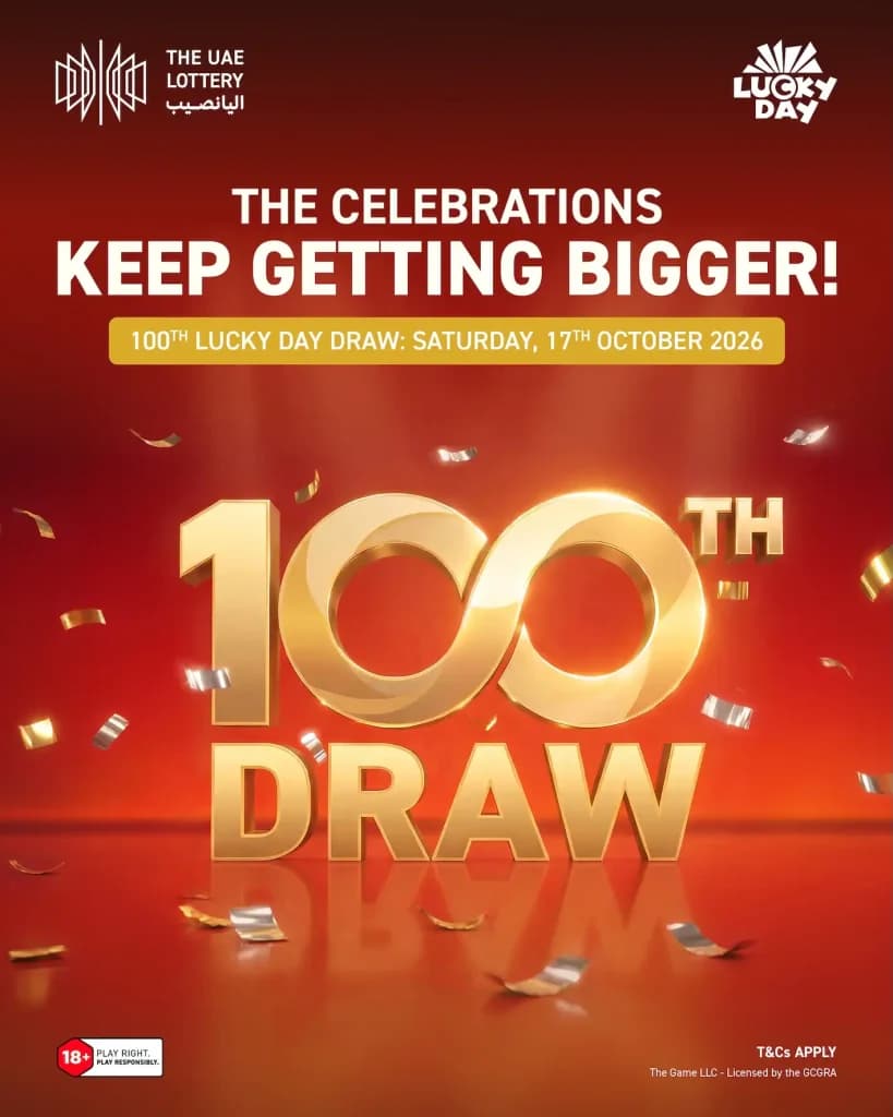 The UAE Lottery marks 100th Lucky Day draw with over AED 300 Million awarded