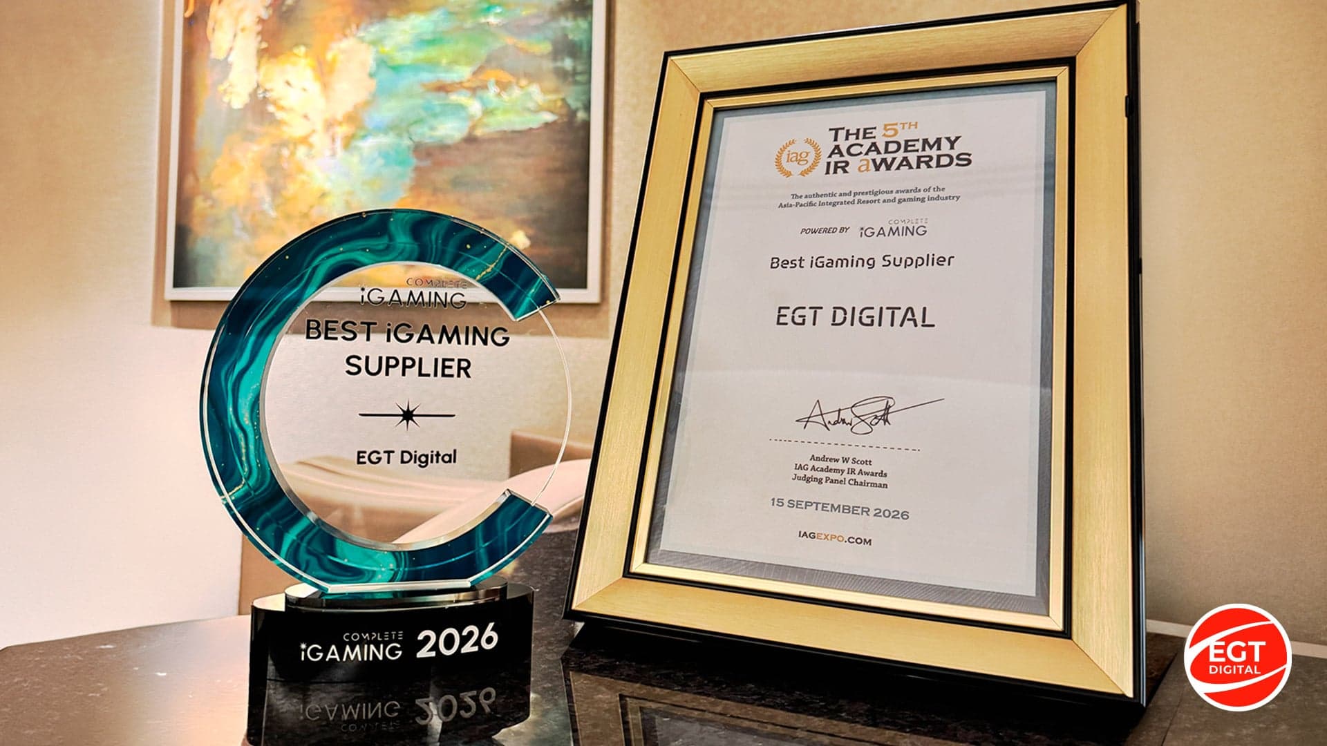 EGT Digital wins Best iGaming Supplier at IAG Academy IR Awards