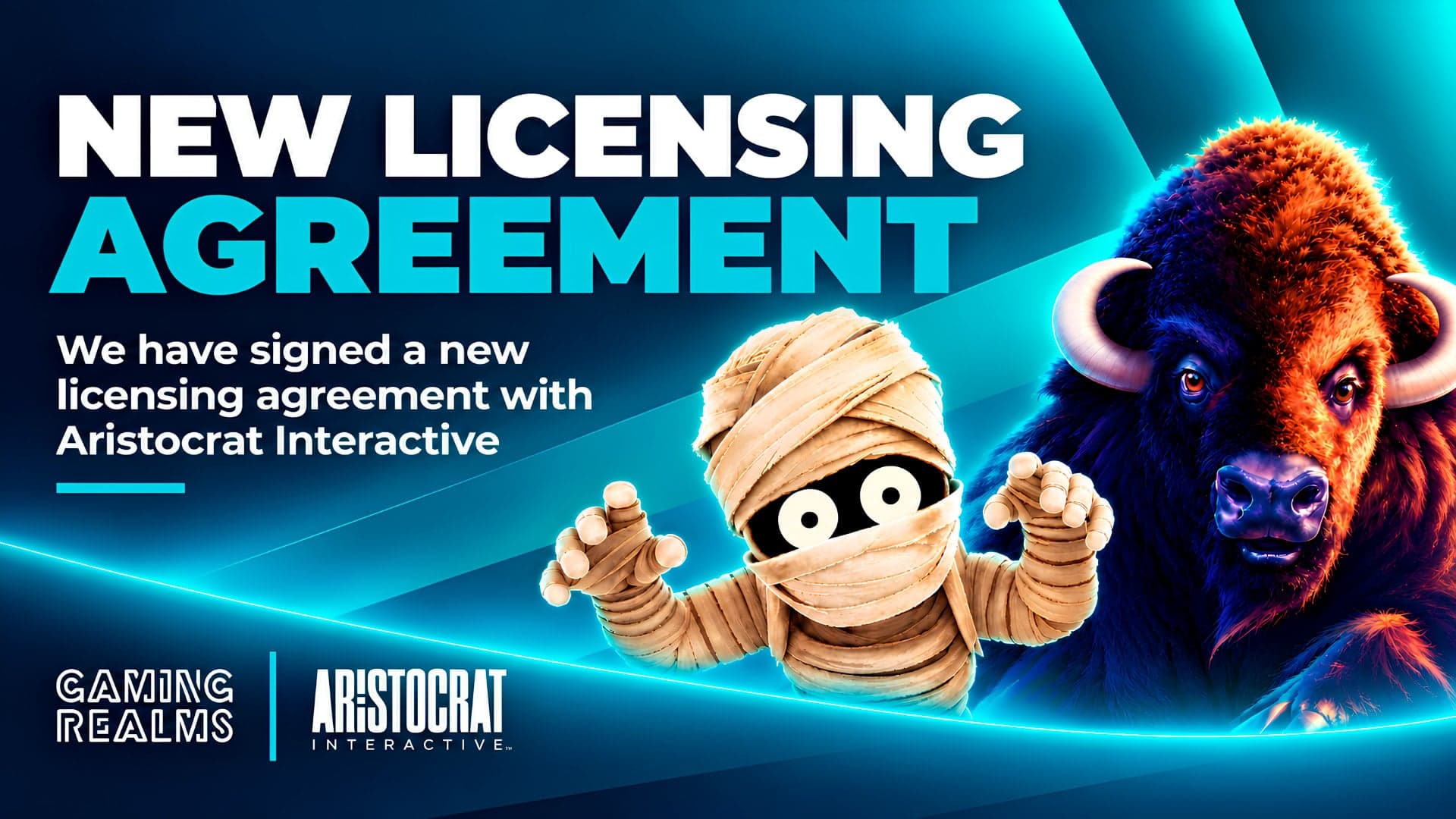 Aristocrat Interactive licenses Buffalo and Mo' Mummy to Gaming Realms for Slingo versions