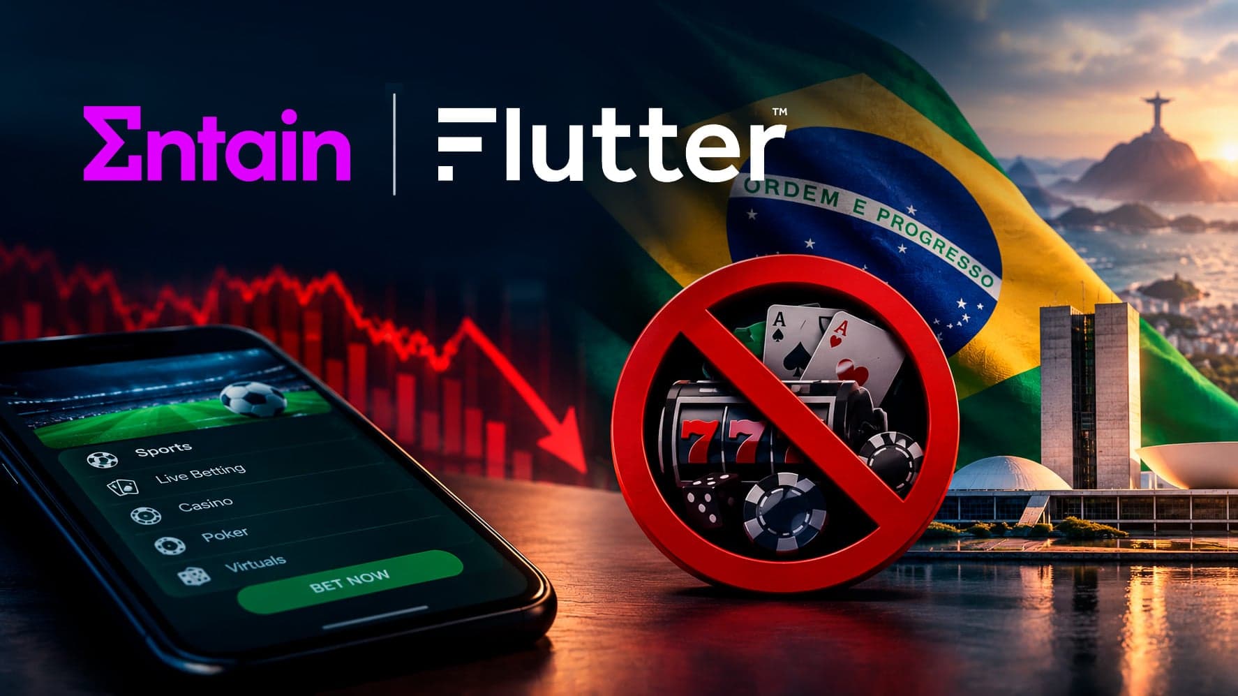 Brazil online gambling ban forces Flutter and Entain to revise 2026 outlooks