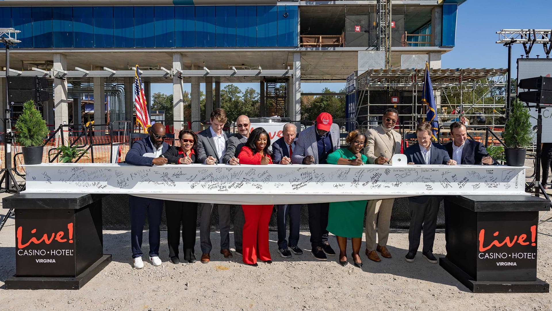 Live! Casino & Hotel Virginia marks construction milestone with topping-out ceremony