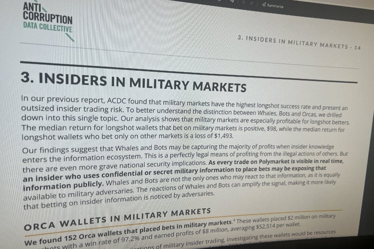 Report Warns Prediction Markets Could Tip Foreign Adversaries to Sensitive US Military Operations
